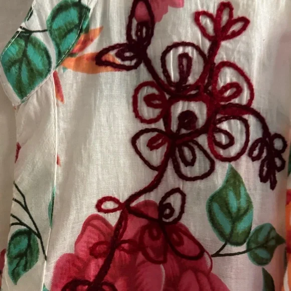 Chic connection- blouse-embroidered Floral 100% cotton -made in India - Picture 5 of 10
